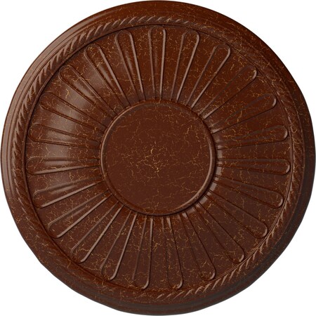 Ekena Millwork Leandros Ceiling Medallion (Canopies up to 6 3/8"), 19 7/8"OD x 1 1/4"P, Burnished Mahogany Crackle CM22LNBMC